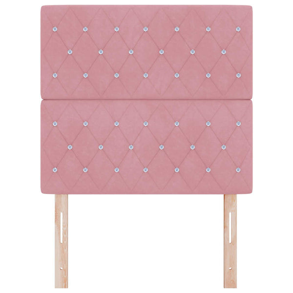 Rosa Samt Kopfteil 100 cm