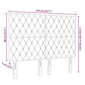 Dunkelgraues Samt Kopfteil 144 cm