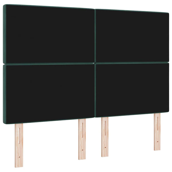 Dunkelgrünes Samt Kopfteil 144 cm