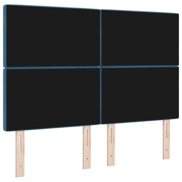 Dunkelblaues Samt Kopfteil 144 cm