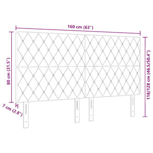 Kopfteil Hellgrau Samt 160 cm