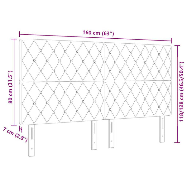 Kopfteil Hellgrau Samt 160 cm