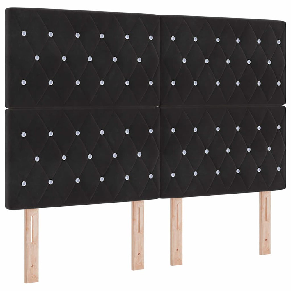 Schwarzes Samt Kopfteil 160 cm