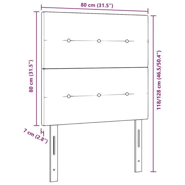 Verstellbares Kopfteil Dunkelgrau 80cm