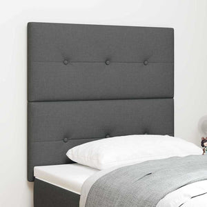 Höhenverstellbares Kopfteil Dunkelgrau Stoff 90 cm