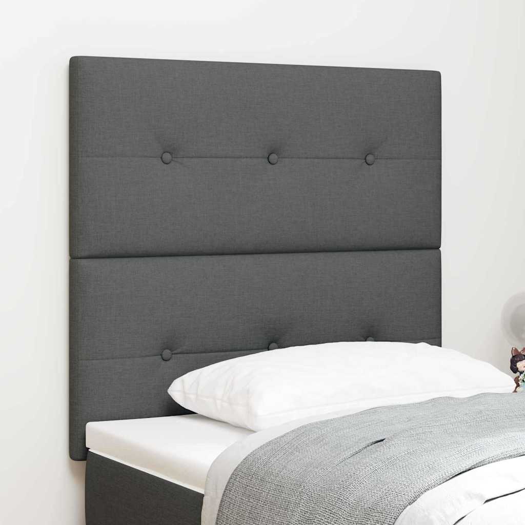 Höhenverstellbares Kopfteil Dunkelgrau Stoff 90 cm