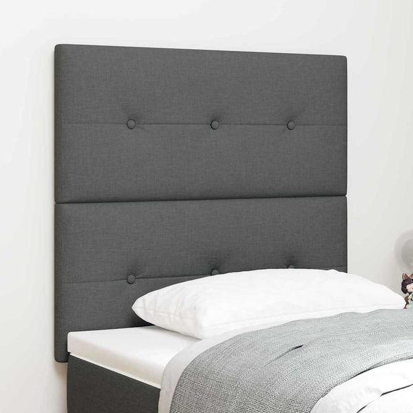 Höhenverstellbares Kopfteil Dunkelgrau Stoff 90 cm