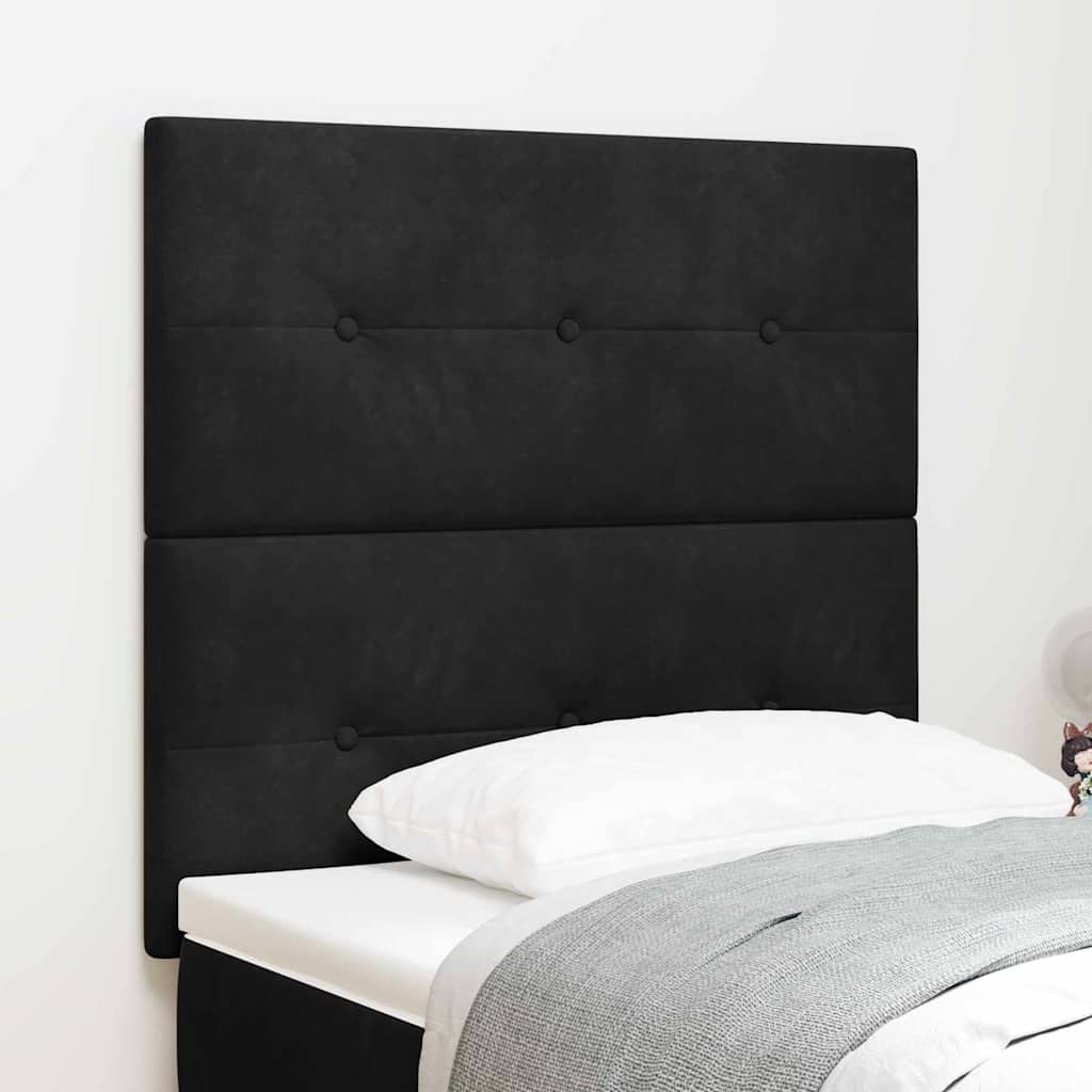 Schwarzes Samt Kopfteil 90 cm