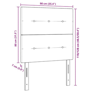 Schwarzes Samt Kopfteil 90 cm