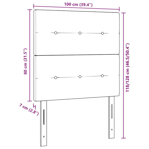 Höhenverstellbares Kopfteil Blau 100 cm
