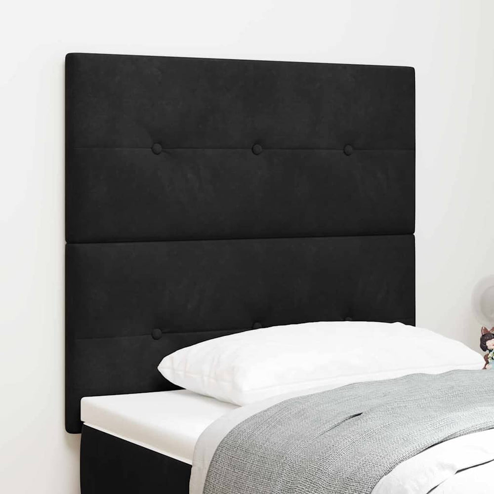 Schwarzes Samt Kopfteil 100 cm
