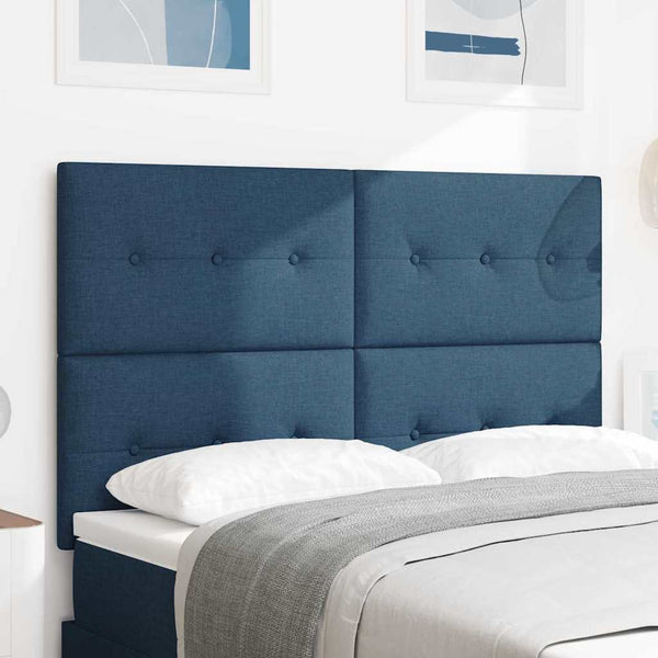 Höhenverstellbares Kopfteil Blau Stoff 144cm