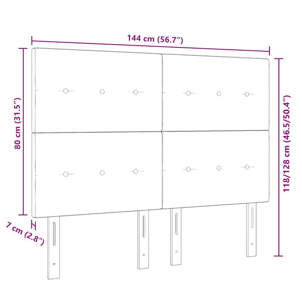 vidaXL Headboard Pink 144 cm Velvet