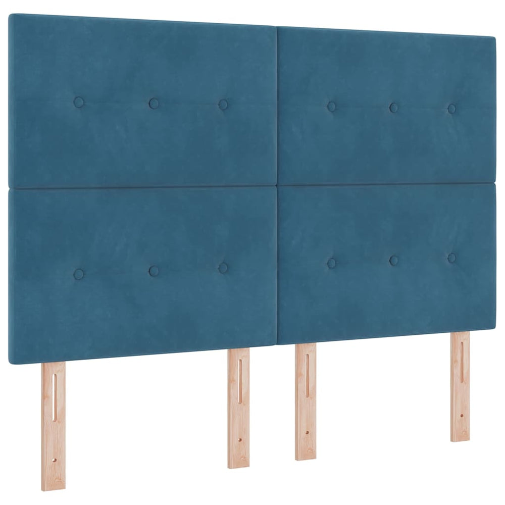Dunkelblaues Samt Kopfteil 160 cm