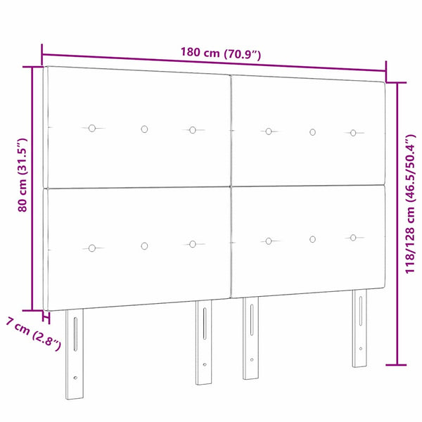 Höhenverstellbares Kopfteil Taupe 180 cm