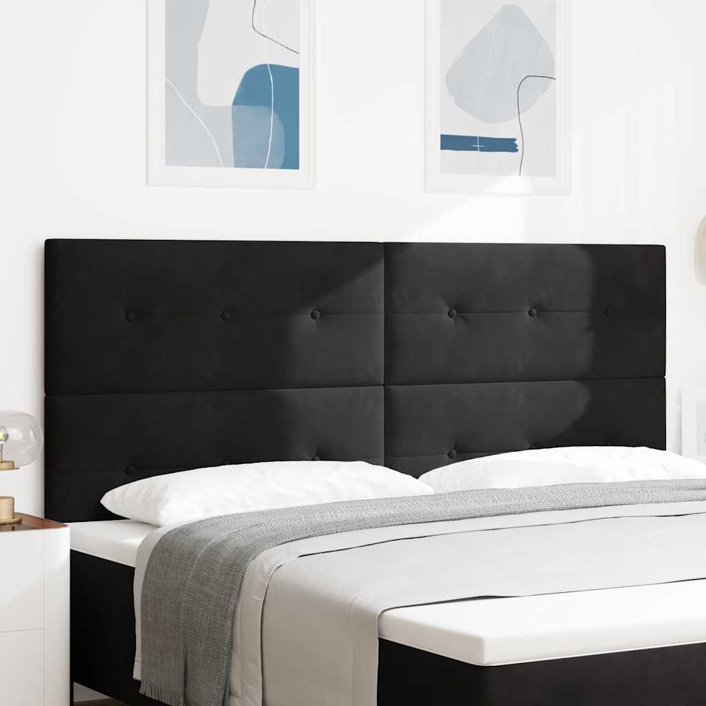 Schwarzes Samt Kopfteil 200 cm