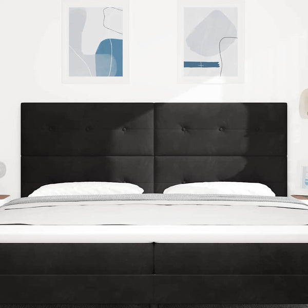 Schwarzes Samt Kopfteil 200 cm