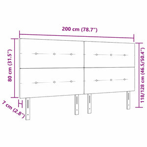 Dunkelblaues Samt Kopfteil 200 cm