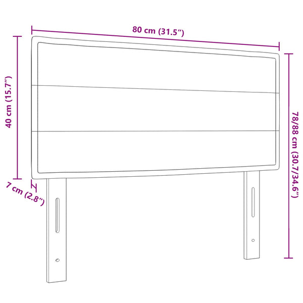 LED Kopfteil Dunkelbraun 80 cm