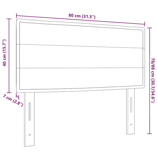 LED Kopfteil Taupe 80 cm Stoff