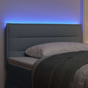 vidaXL LED Headboard with LED Light Strips Light Grey 90 cm Fabric