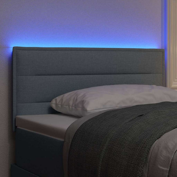 vidaXL LED Headboard with LED Light Strips Light Grey 90 cm Fabric