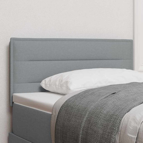 vidaXL LED Headboard with LED Light Strips Light Grey 90 cm Fabric