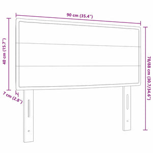 vidaXL LED Headboard with LED Light Strips Light Grey 90 cm Fabric