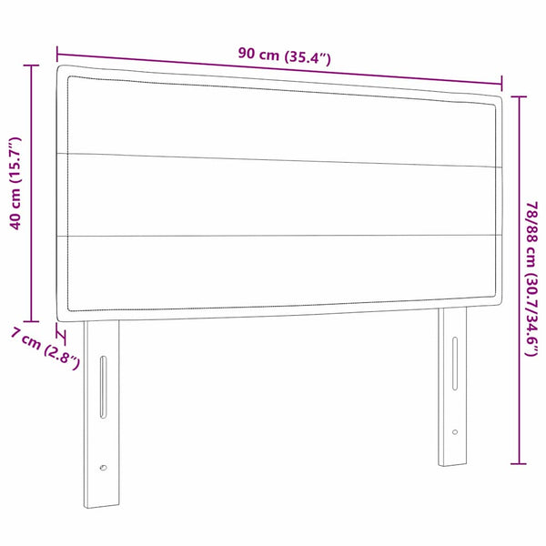 LED Kopfteil Dunkelgrau 90 cm