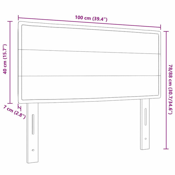 LED Kopfteil Creme 100 cm