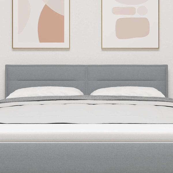 vidaXL LED Headboard with LED Light Strips Light Grey 160 cm Fabric