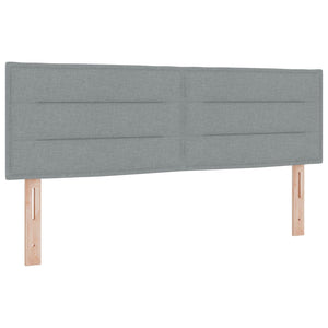 vidaXL LED Headboard with LED Light Strips Light Grey 160 cm Fabric