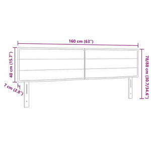 vidaXL LED Headboard with LED Light Strips Light Grey 160 cm Fabric