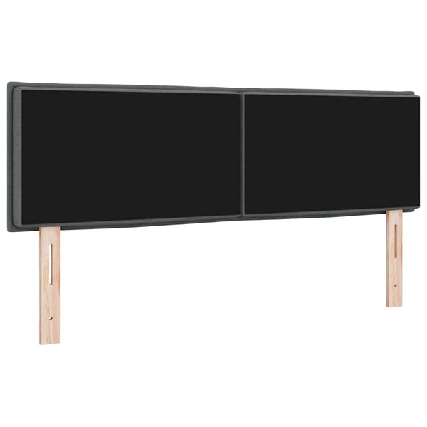 vidaXL Tête de lit LED avec bandes lumineuses LED Gris foncé 160 cm Tissu