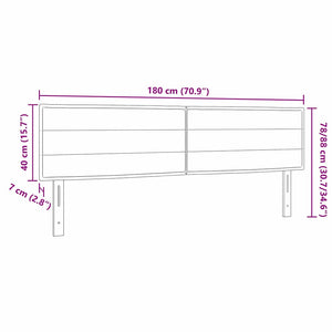 LED Kopfteil Hellgrau 180 cm