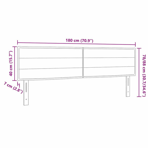 LED Kopfteil Dunkelgrau 180 cm