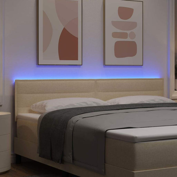 LED Kopfteil Creme 180 cm