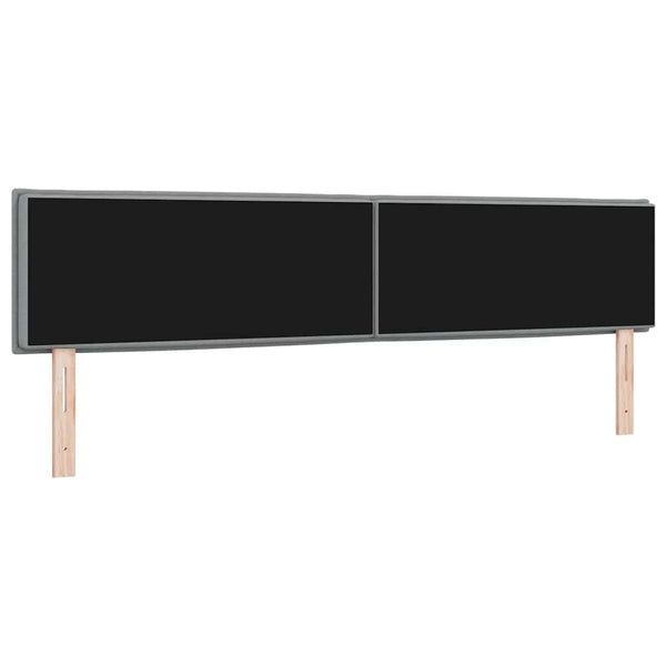 vidaXL LED Headboard with LED Strip Lights Light Gray 200 cm Fabric