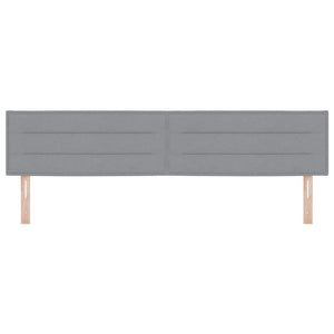vidaXL LED Headboard with LED Strip Lights Light Gray 200 cm Fabric
