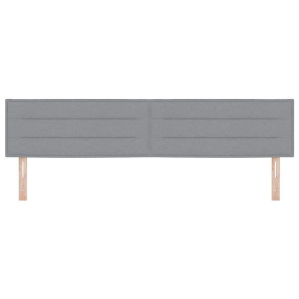 vidaXL LED Headboard with LED Strip Lights Light Gray 200 cm Fabric