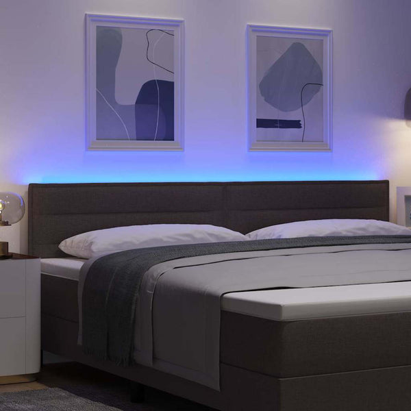 LED Kopfteil Dunkelbraun 200 cm