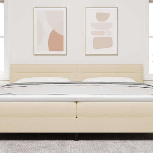 vidaXL Tête de lit à LED avec bandes lumineuses LED crème Tissu 200 cm