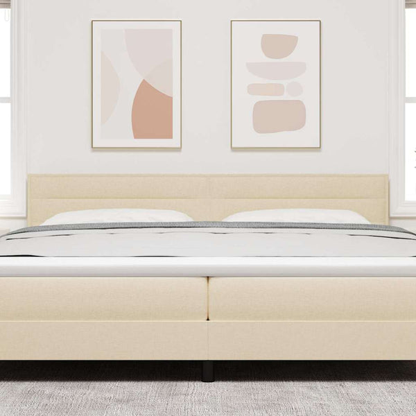 vidaXL Tête de lit à LED avec bandes lumineuses LED crème Tissu 200 cm