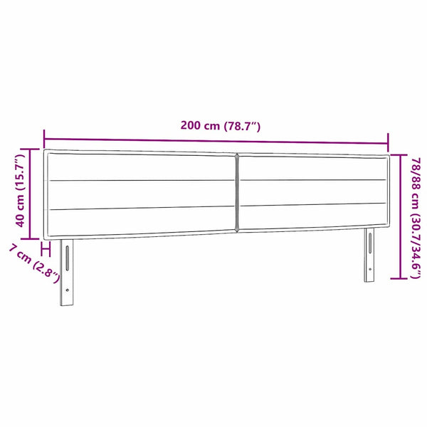 LED Kopfteil Blau 200 cm
