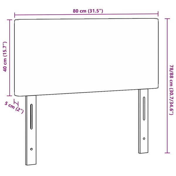 LED Kopfteil Grau-Grün 80 cm