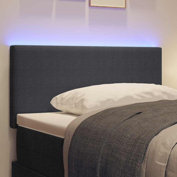 LED Kopfteil Dunkelgrau 90 cm Cordstoff