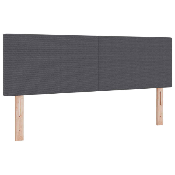 LED Kopfteil Dunkelgrau 144 cm Cordstoff