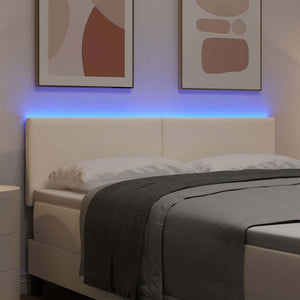 LED Kopfteil Creme Cordstoff 144 cm