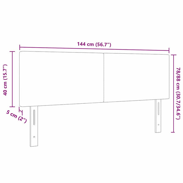 LED Kopfteil Creme Cordstoff 144 cm