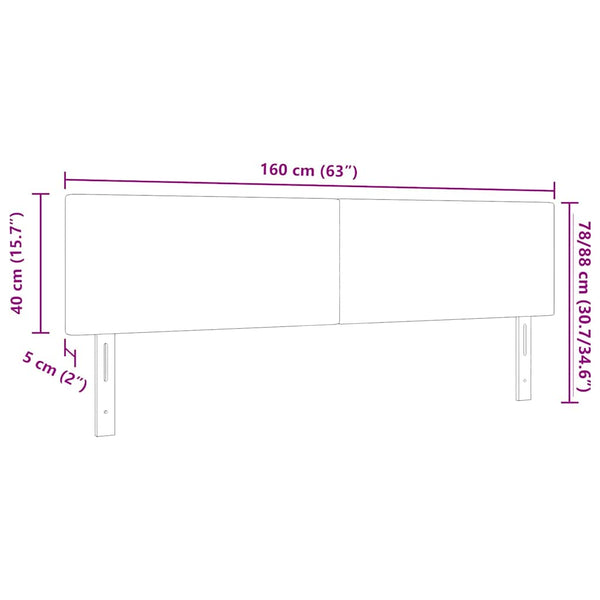 LED Kopfteil Grau-Grün 160 cm Cordstoff